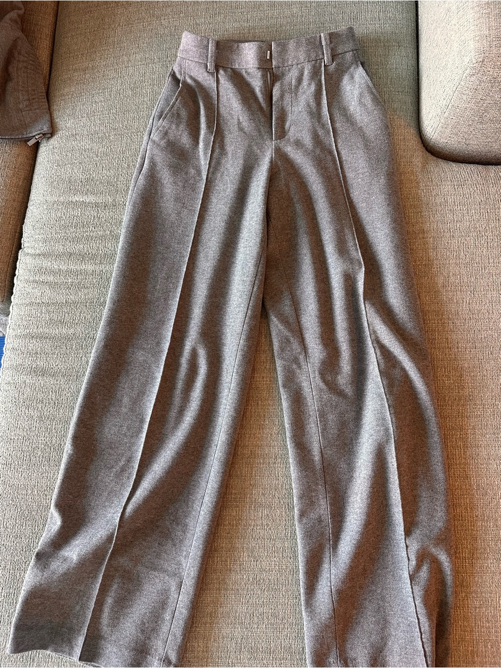 Uniqlo Gray High-Waist Wide-Leg Trousers
